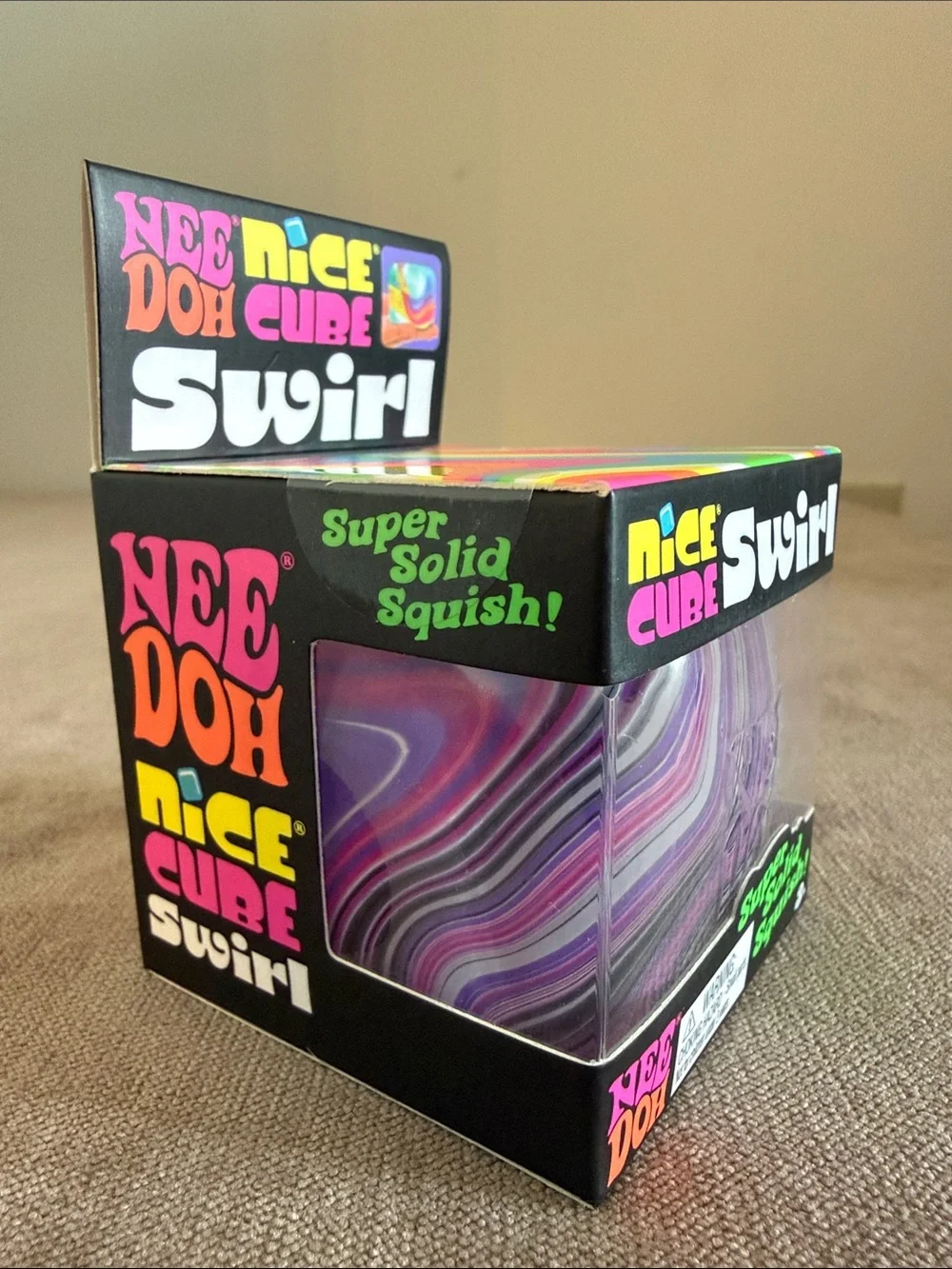 NeeDoh Nice Cube Swirl Super Solid Squish! - Purple